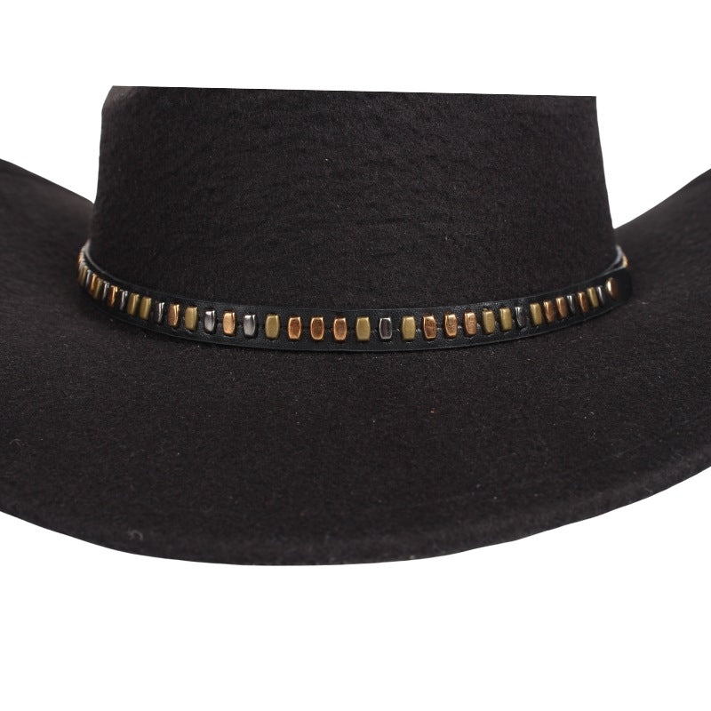 Colored Stone Leather Hat Bands