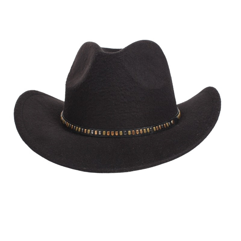 Colored Stone Leather Hat Bands