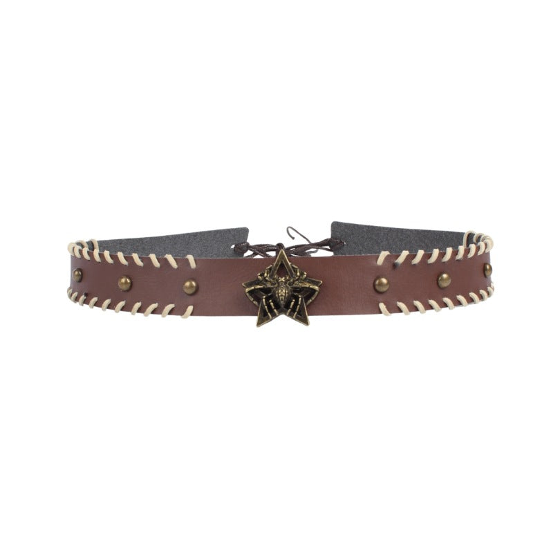 Western Bees Leather Hat Band