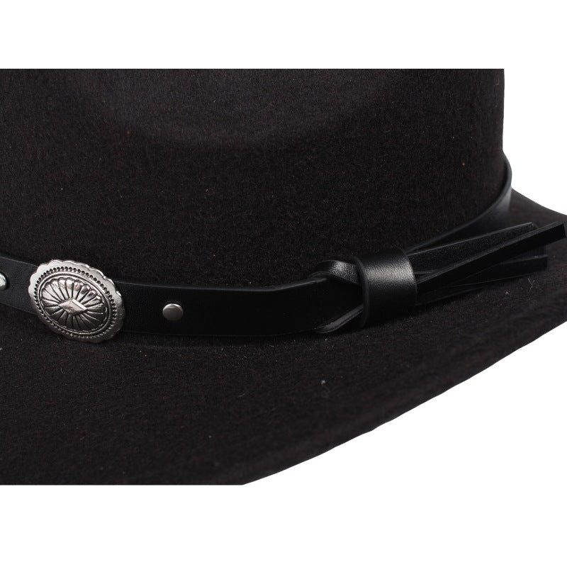 Metal Sunflowers Decorate Leather Hat Bands