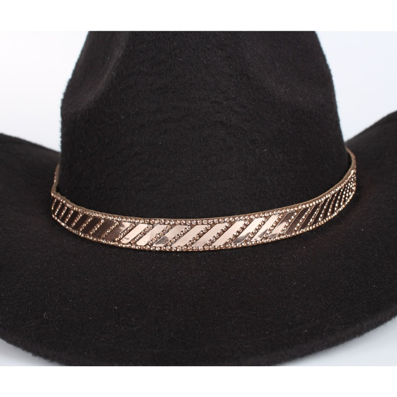 Cowboy Crystal Leather Hat Bands