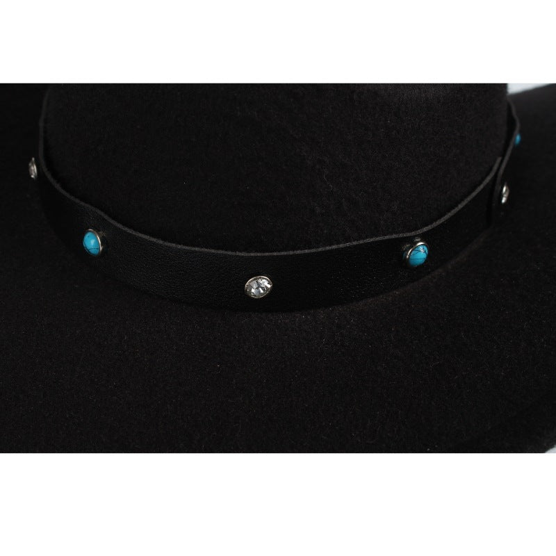 Leather Turquoise Hat Bands