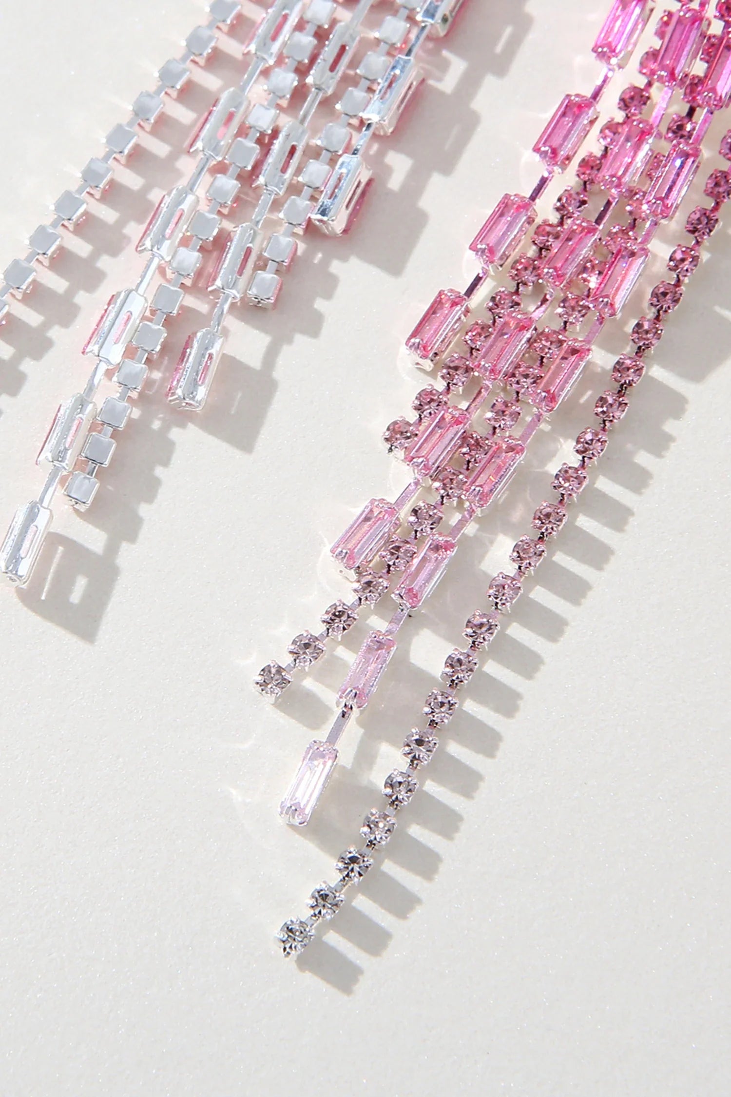 Annika Tassel Chain Full Diamond Earrings