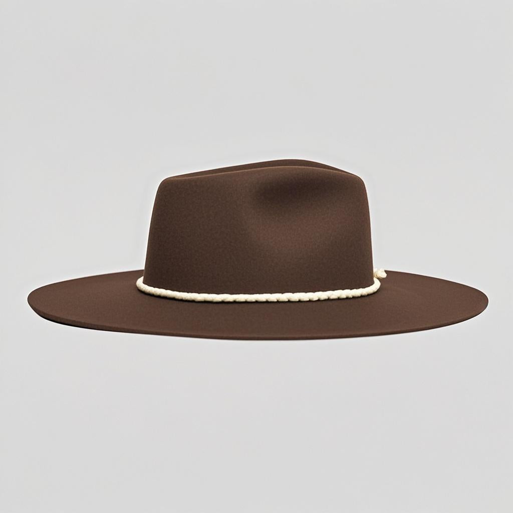 Classic Men's Felt Fedora Hat-Taupe