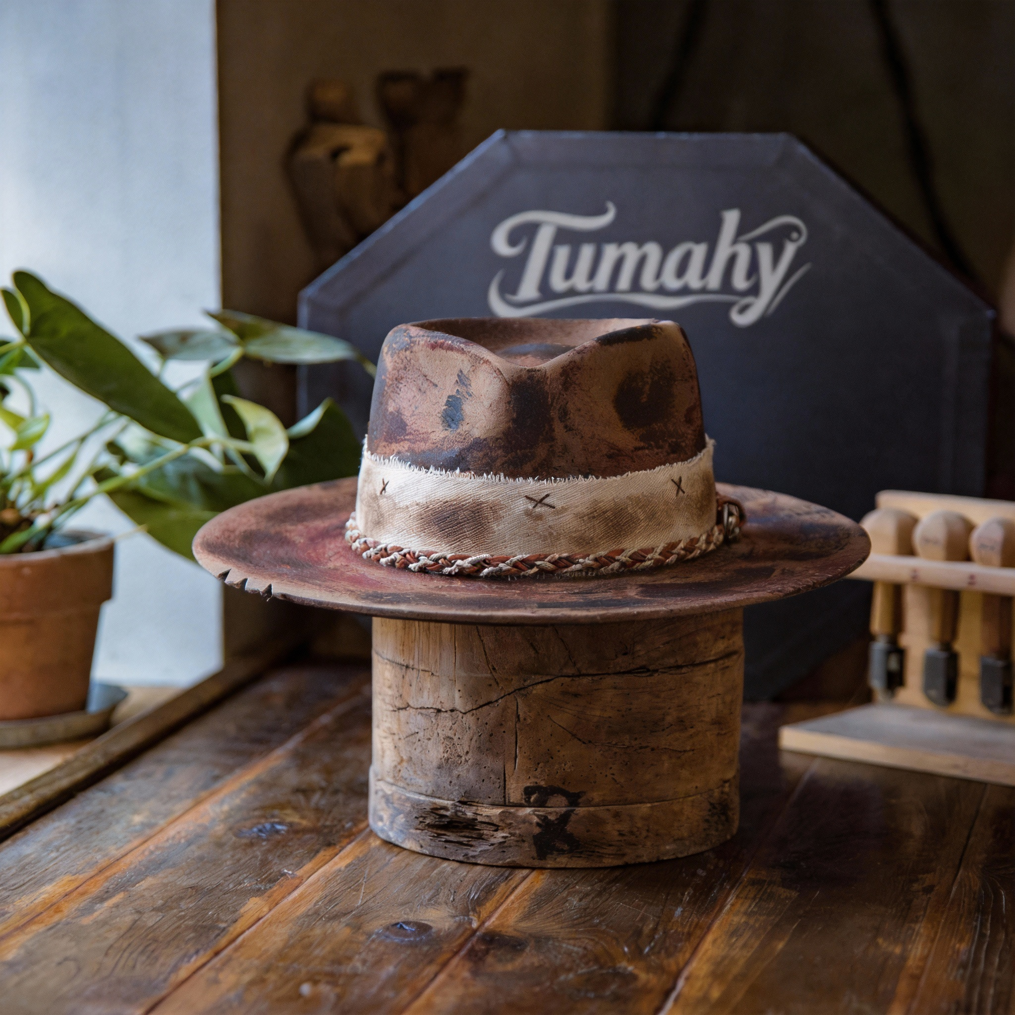 Vintage Style Custom Burned Felt Fedora