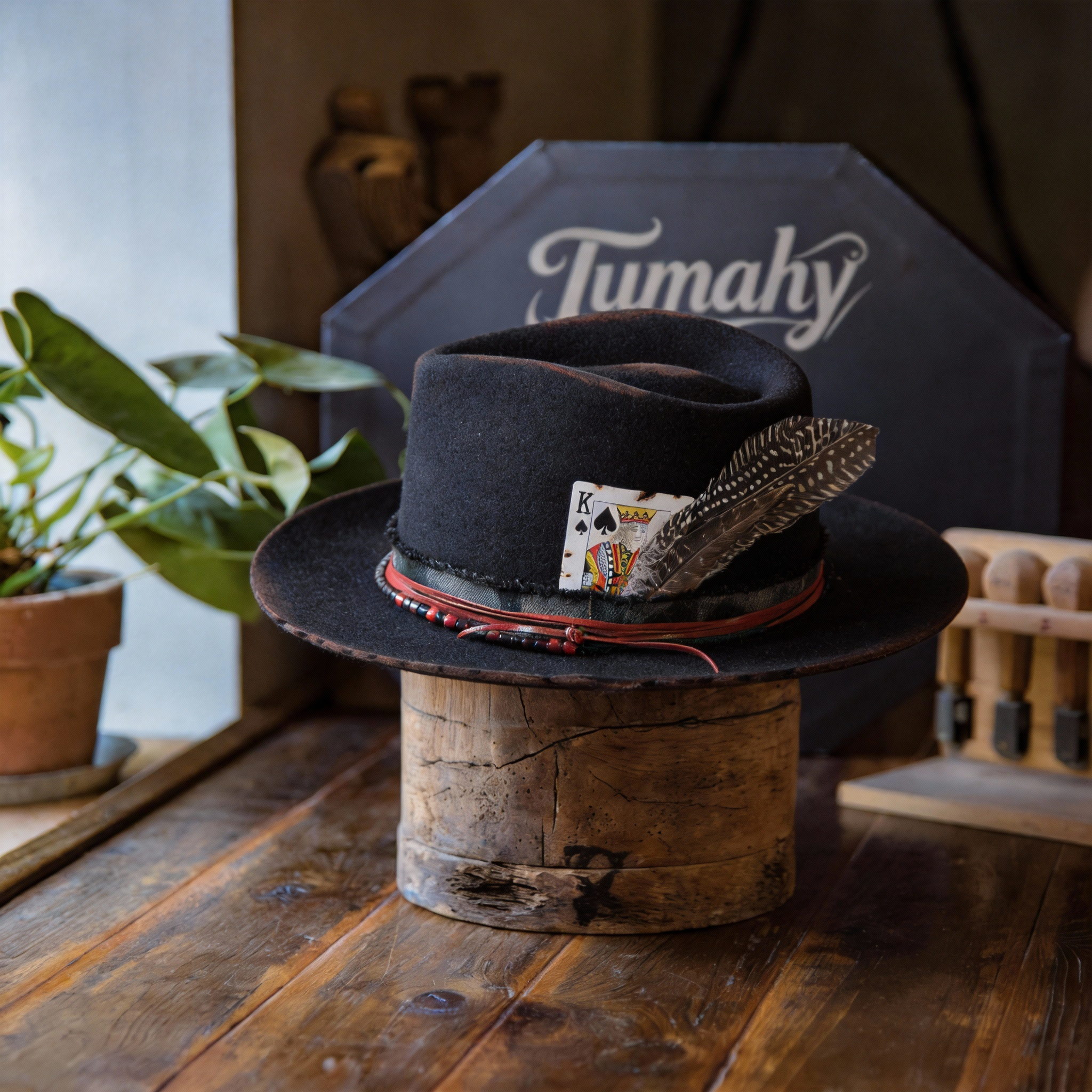 Premium Felt Fedora Hat with Burned Detailing