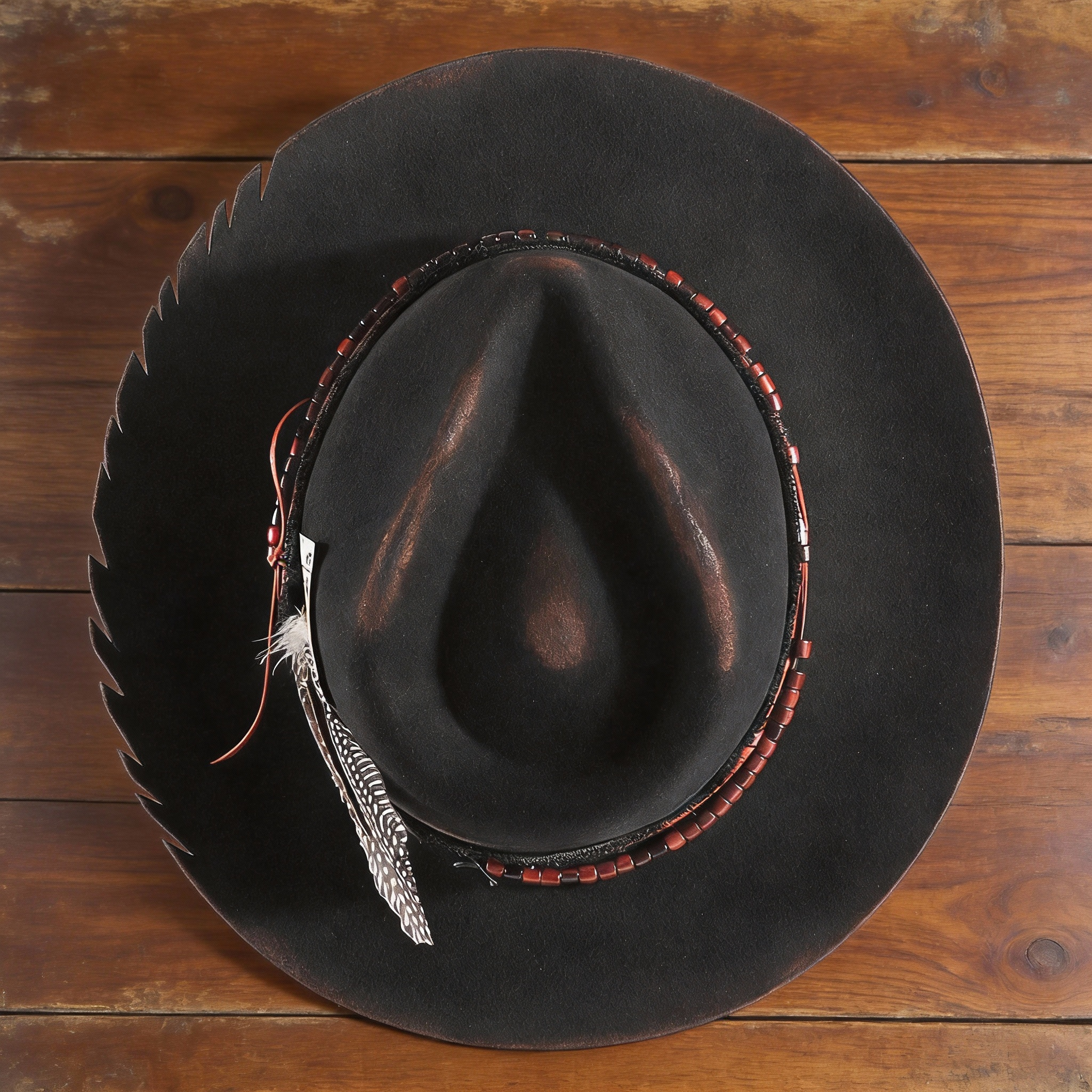 Premium Felt Fedora Hat with Burned Detailing