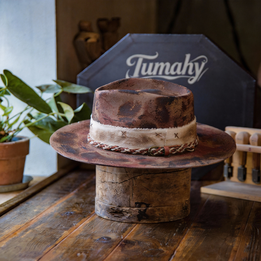 Vintage Style Custom Burned Felt Fedora