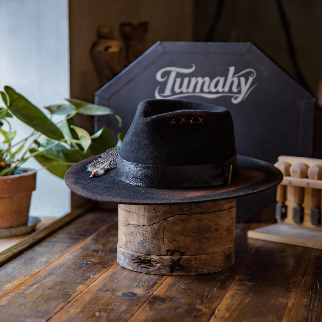 Statement Custom Burned Felt Fedora for Men and Women