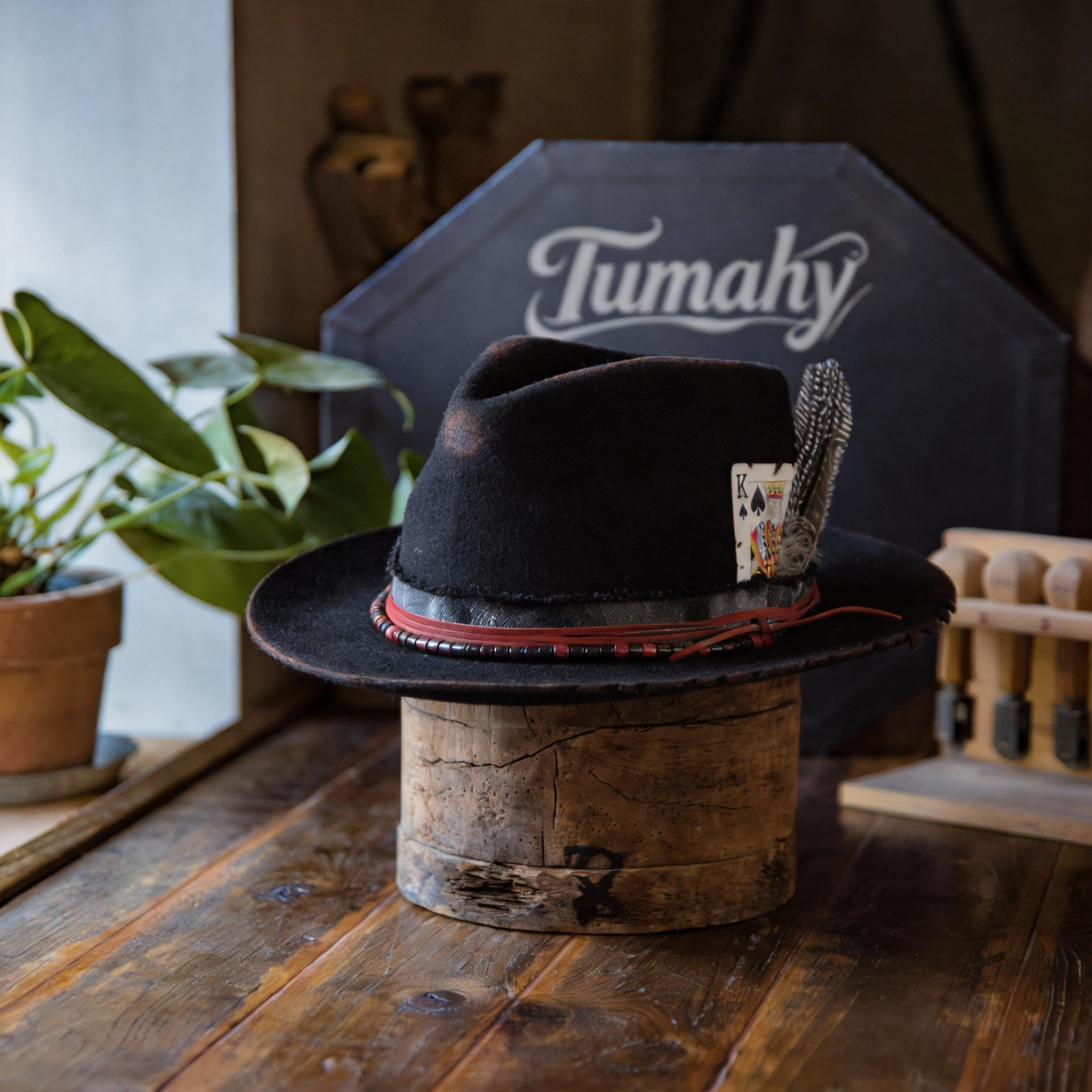 Premium Felt Fedora Hat with Burned Detailing