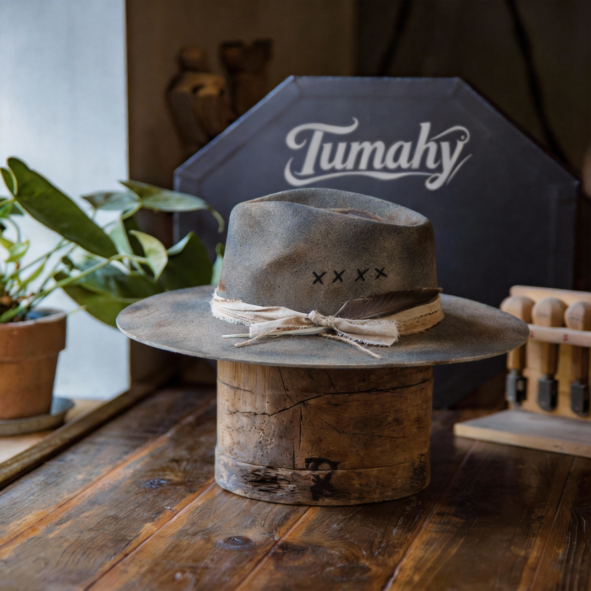 Custom Burned Felt Fedora Hat