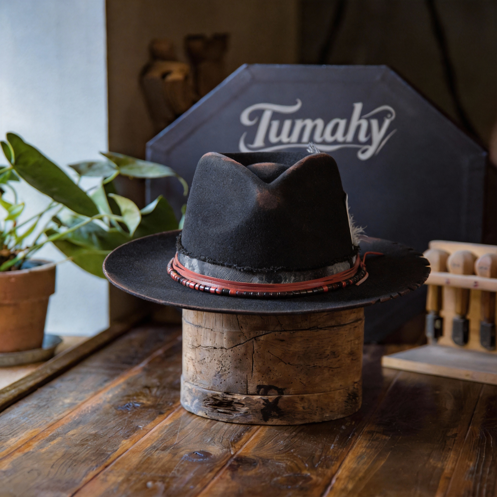 Premium Felt Fedora Hat with Burned Detailing