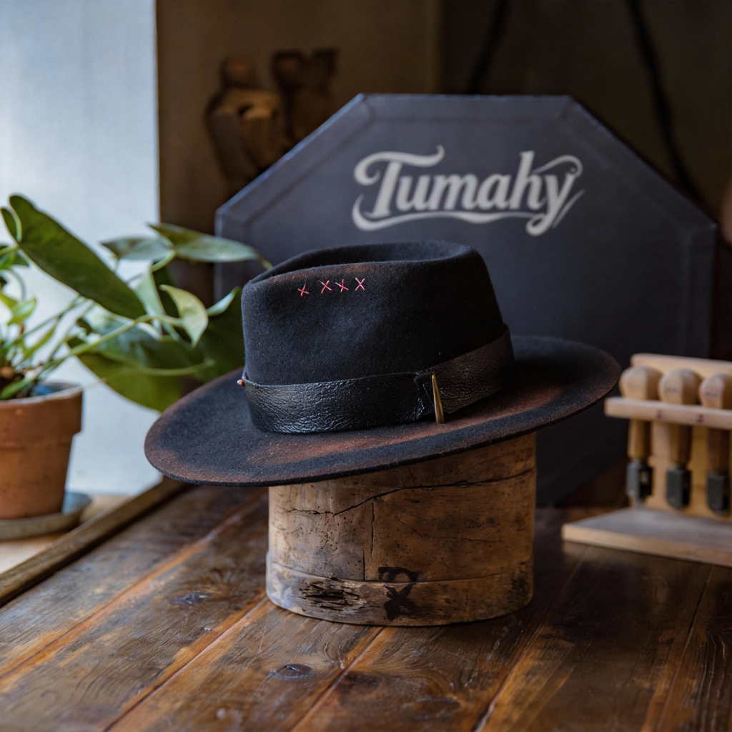 Statement Custom Burned Felt Fedora for Men and Women