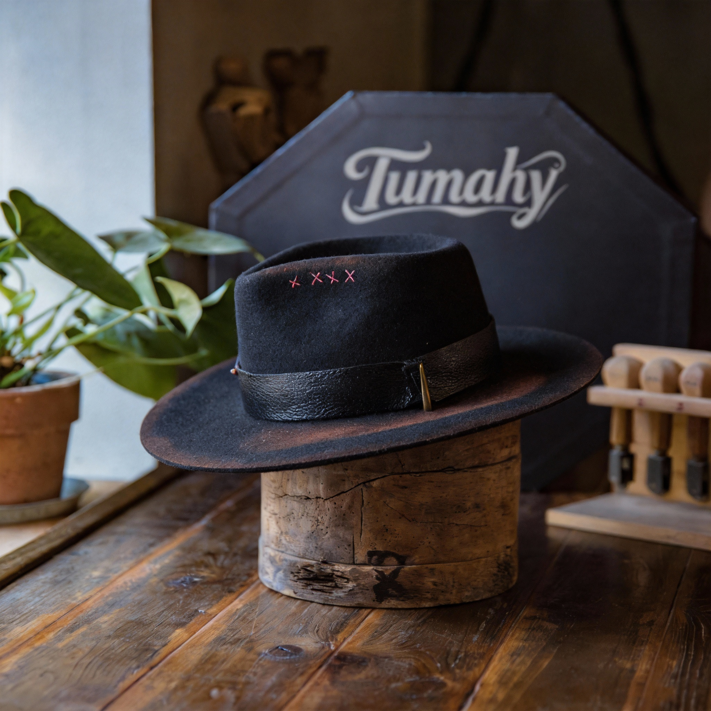 Statement Custom Burned Felt Fedora for Men and Women