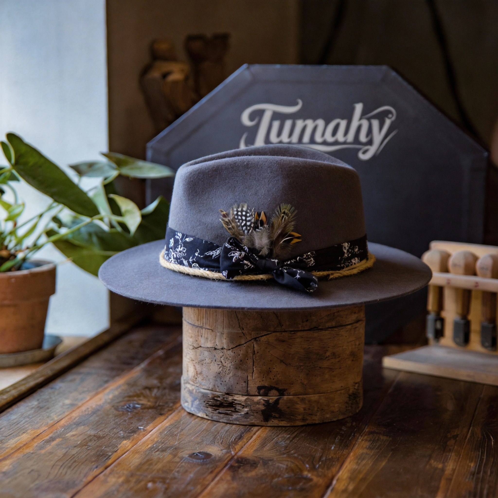 Classic Gray Minimalist Felt Fedora Hat