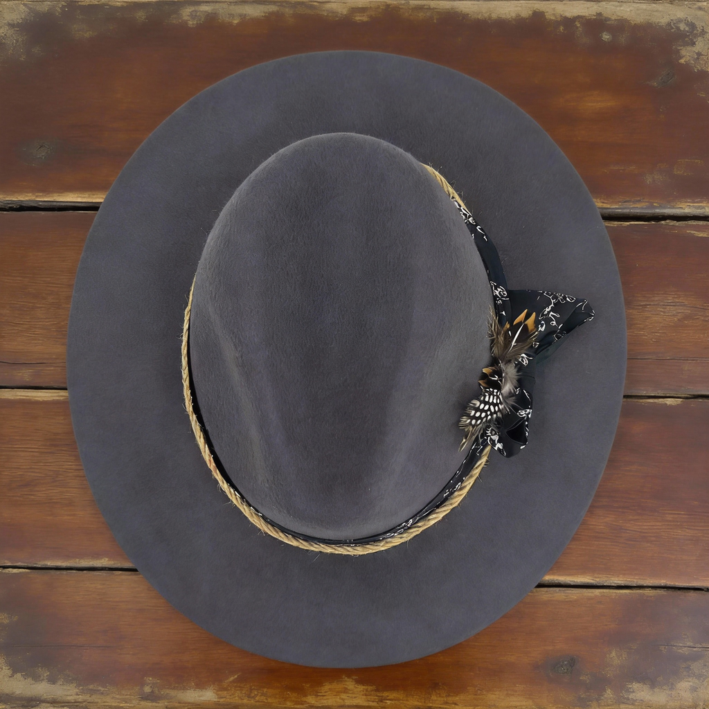 Classic Gray Minimalist Felt Fedora Hat