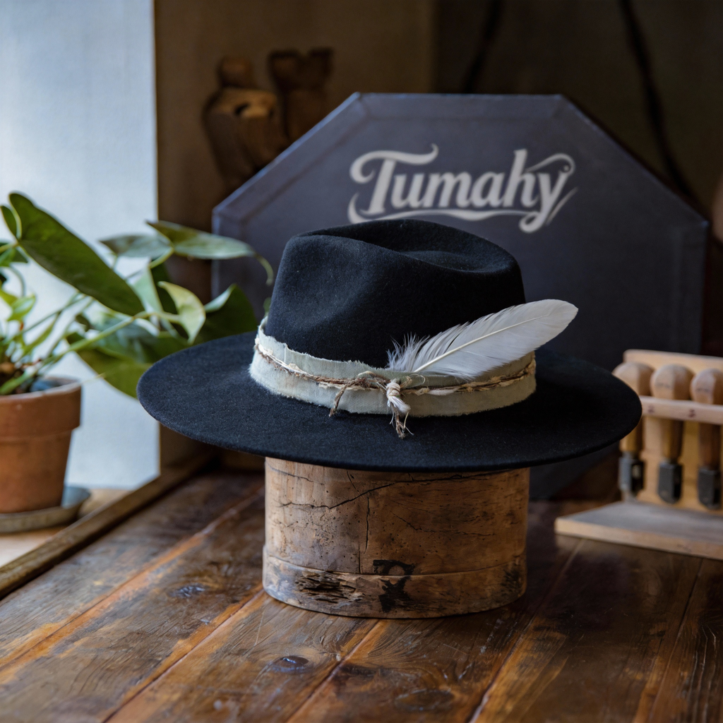 Premium Classic Black Felt Fedora Hat