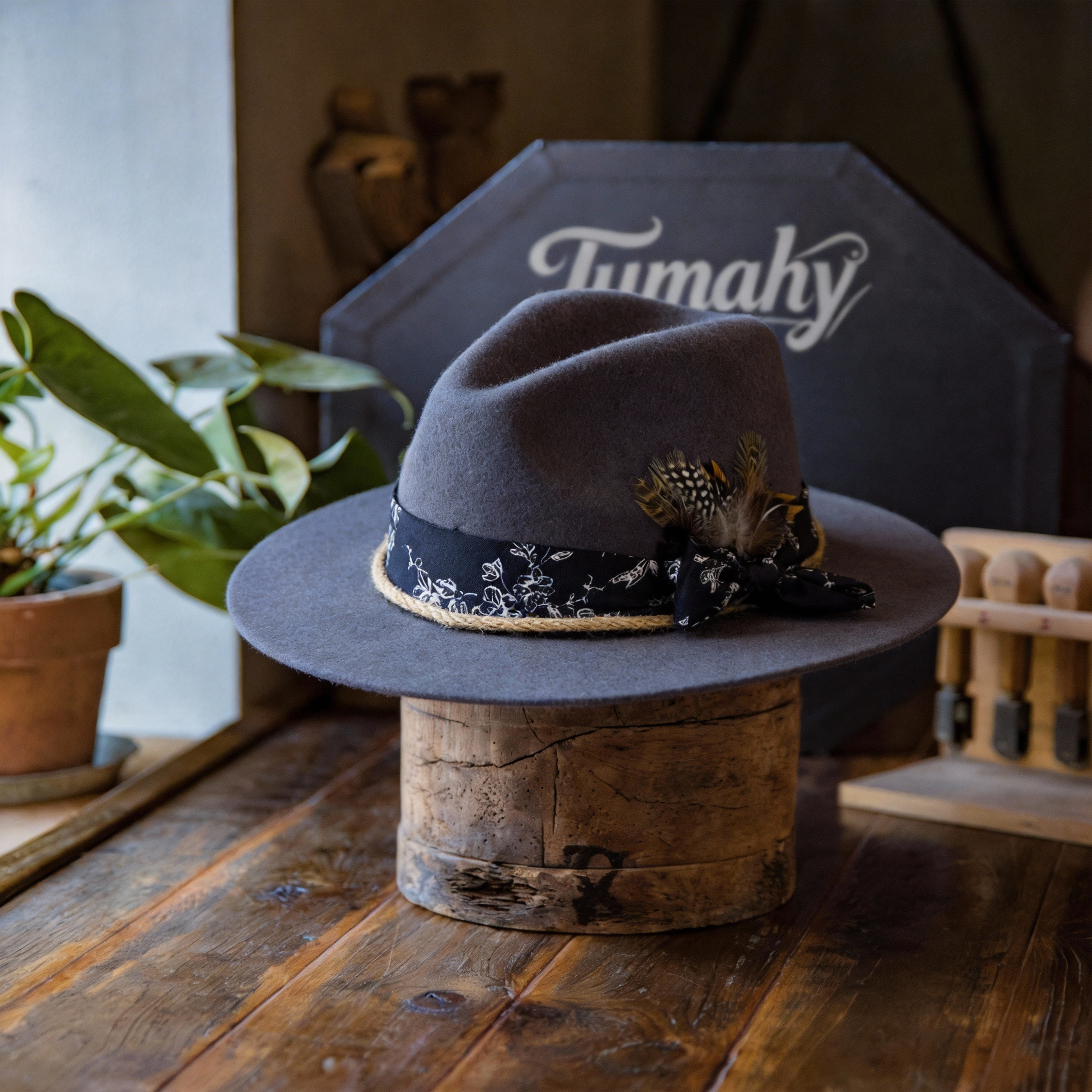 Classic Gray Minimalist Felt Fedora Hat