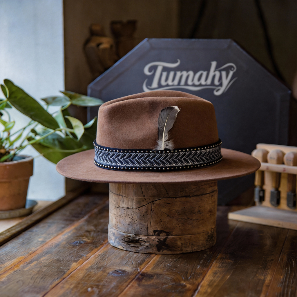 Classic Brown Minimalist Felt Fedora Hat