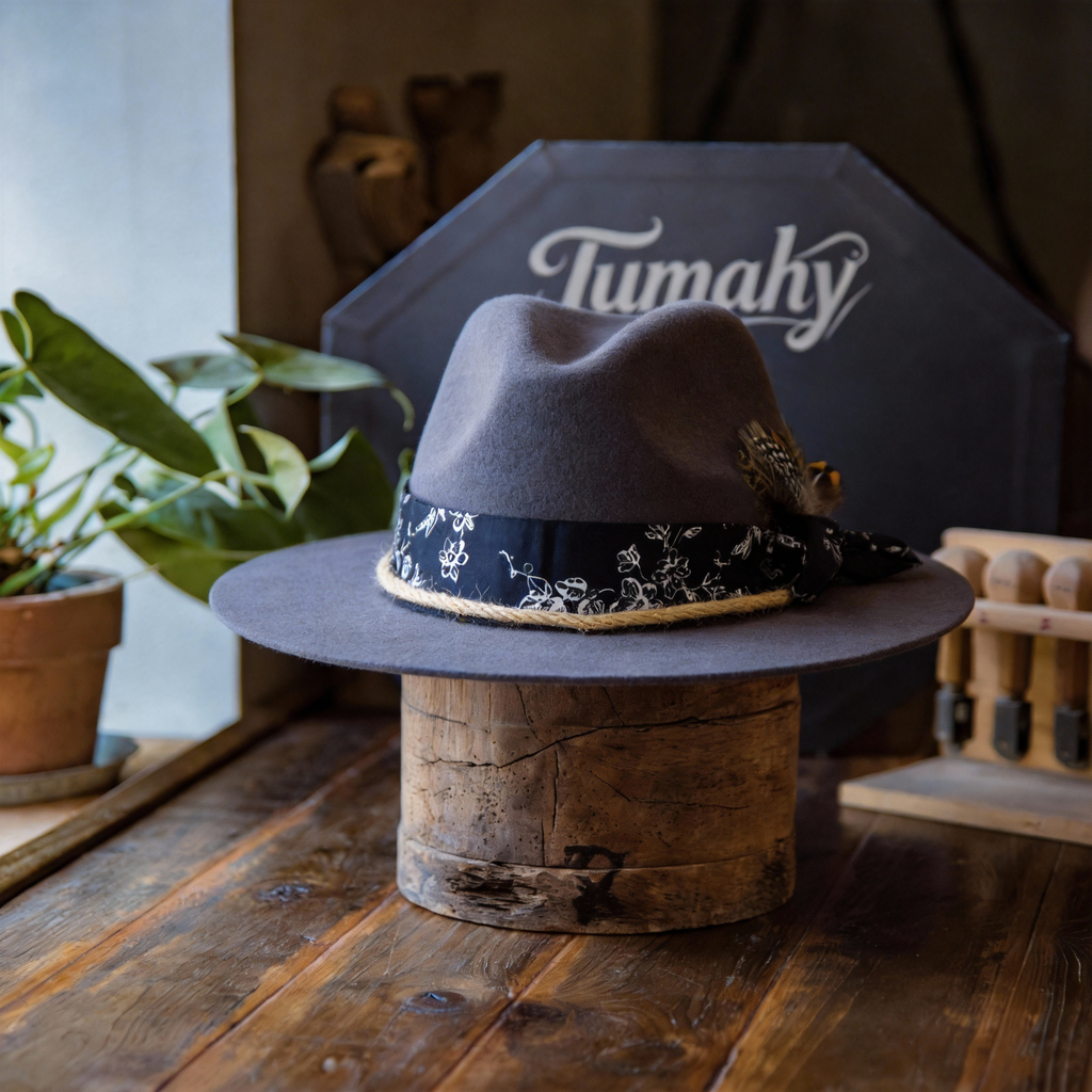 Classic Gray Minimalist Felt Fedora Hat