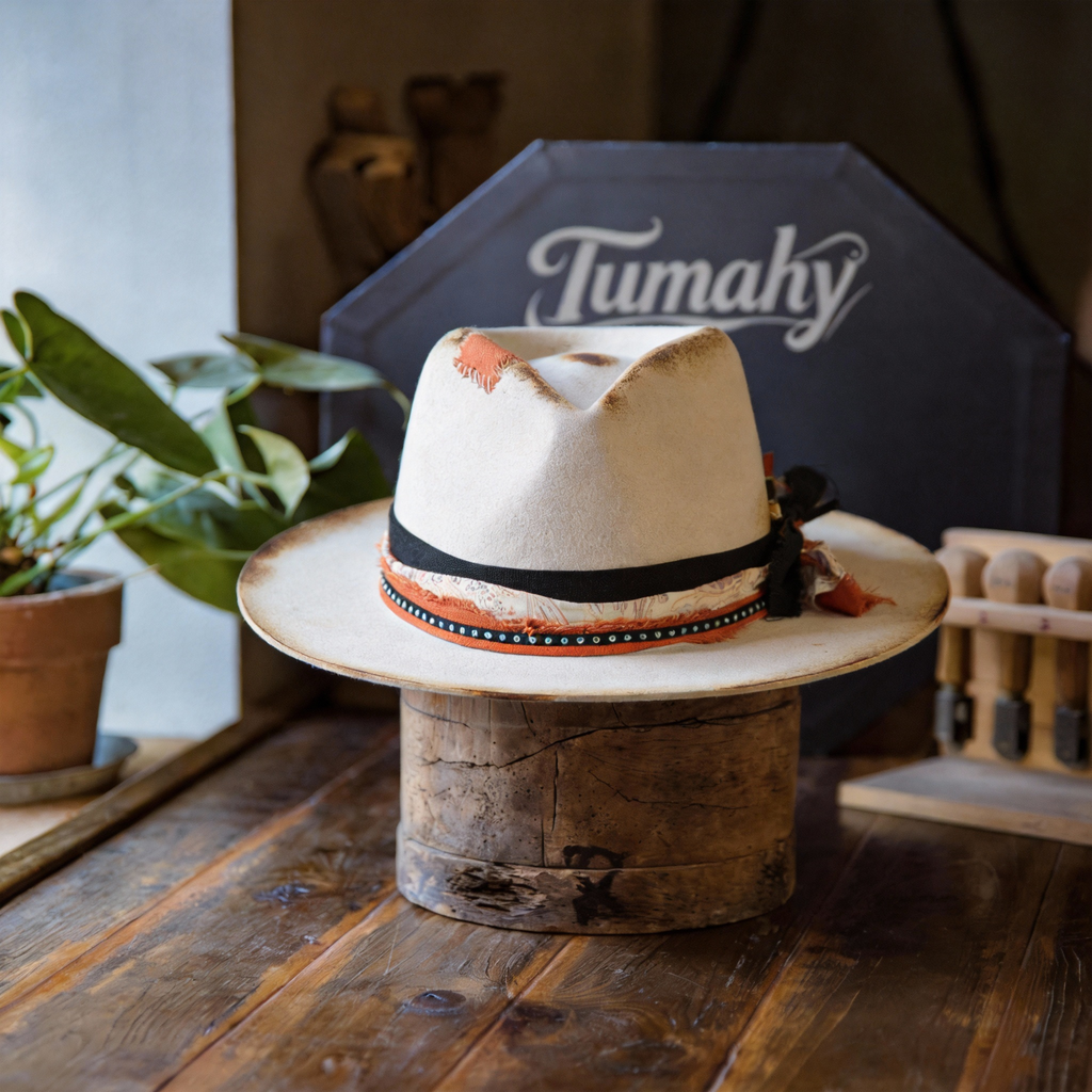 Modern Classic Felt Hand-Burned Fedora Hat