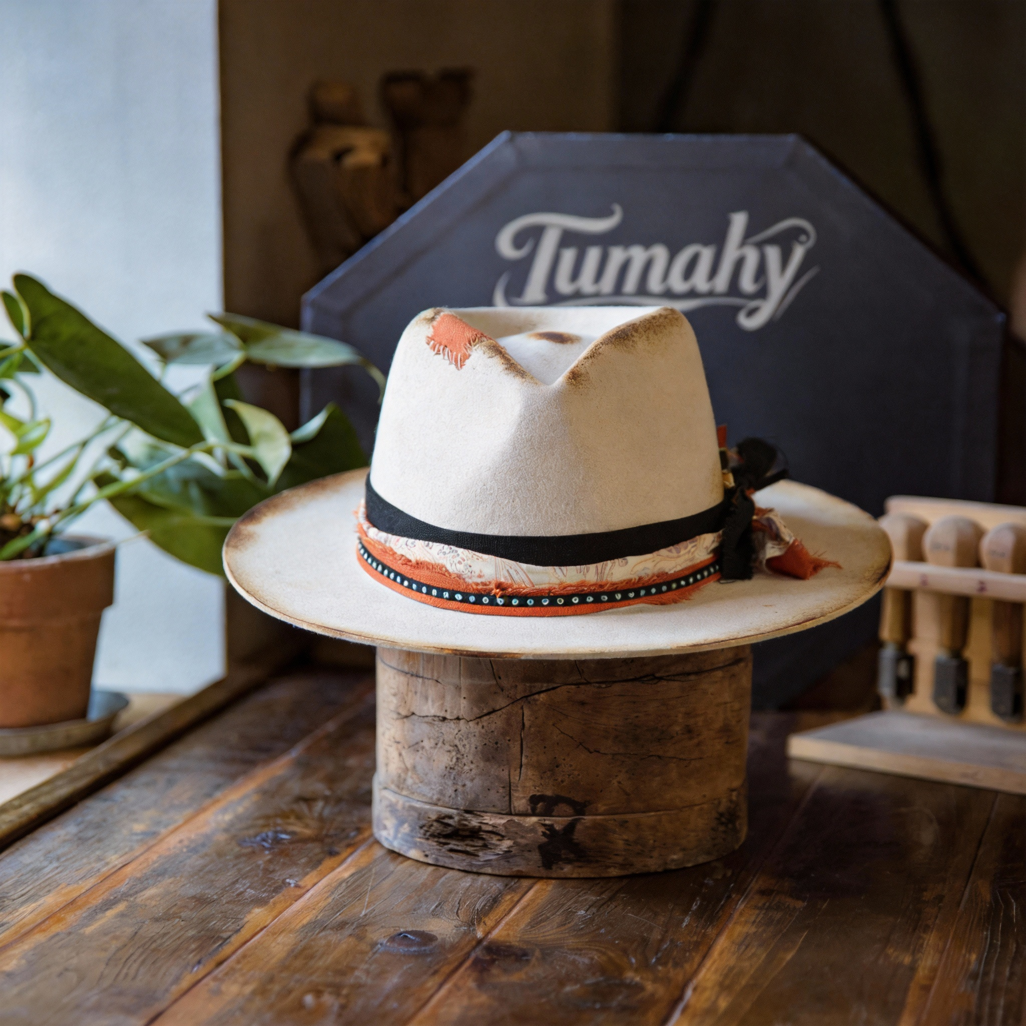 Modern Classic Felt Hand-Burned Fedora Hat