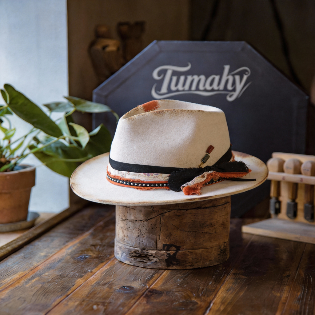 Modern Classic Felt Hand-Burned Fedora Hat