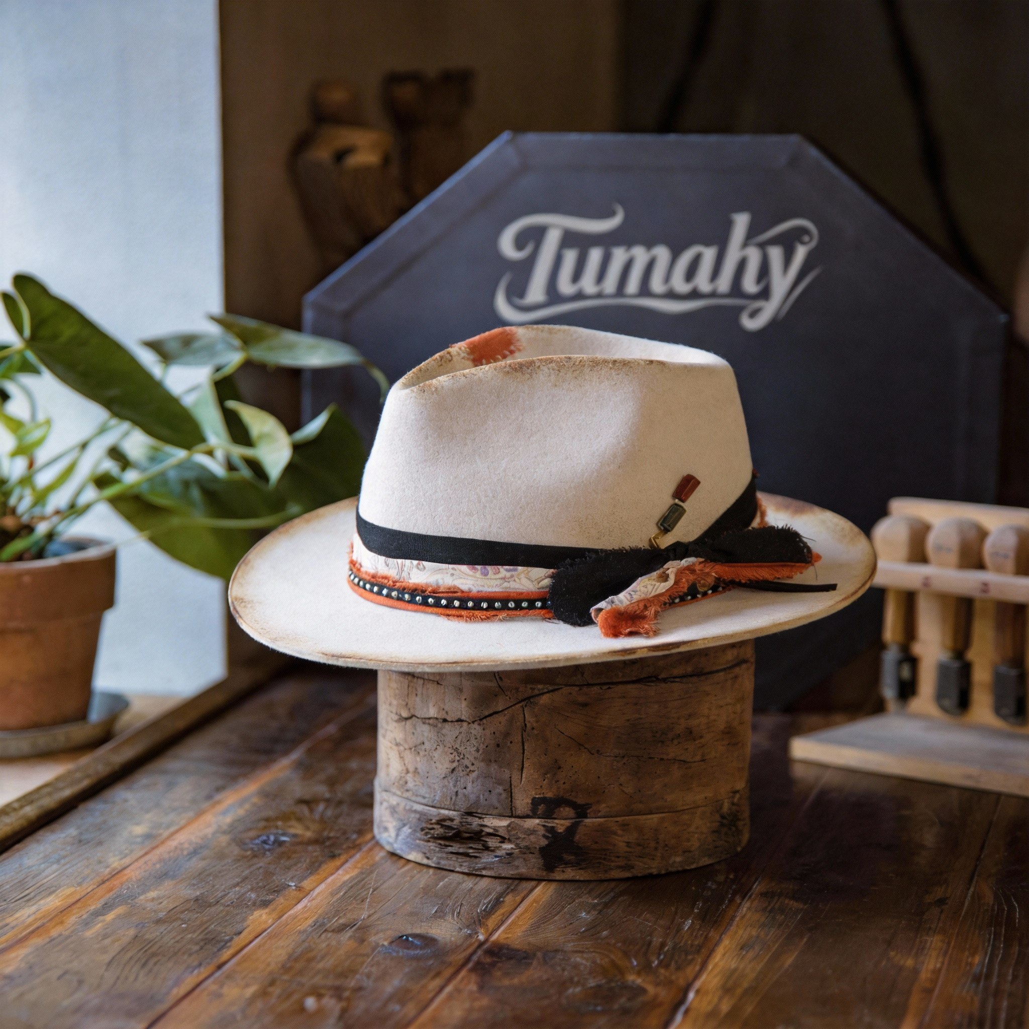 Modern Classic Felt Hand-Burned Fedora Hat