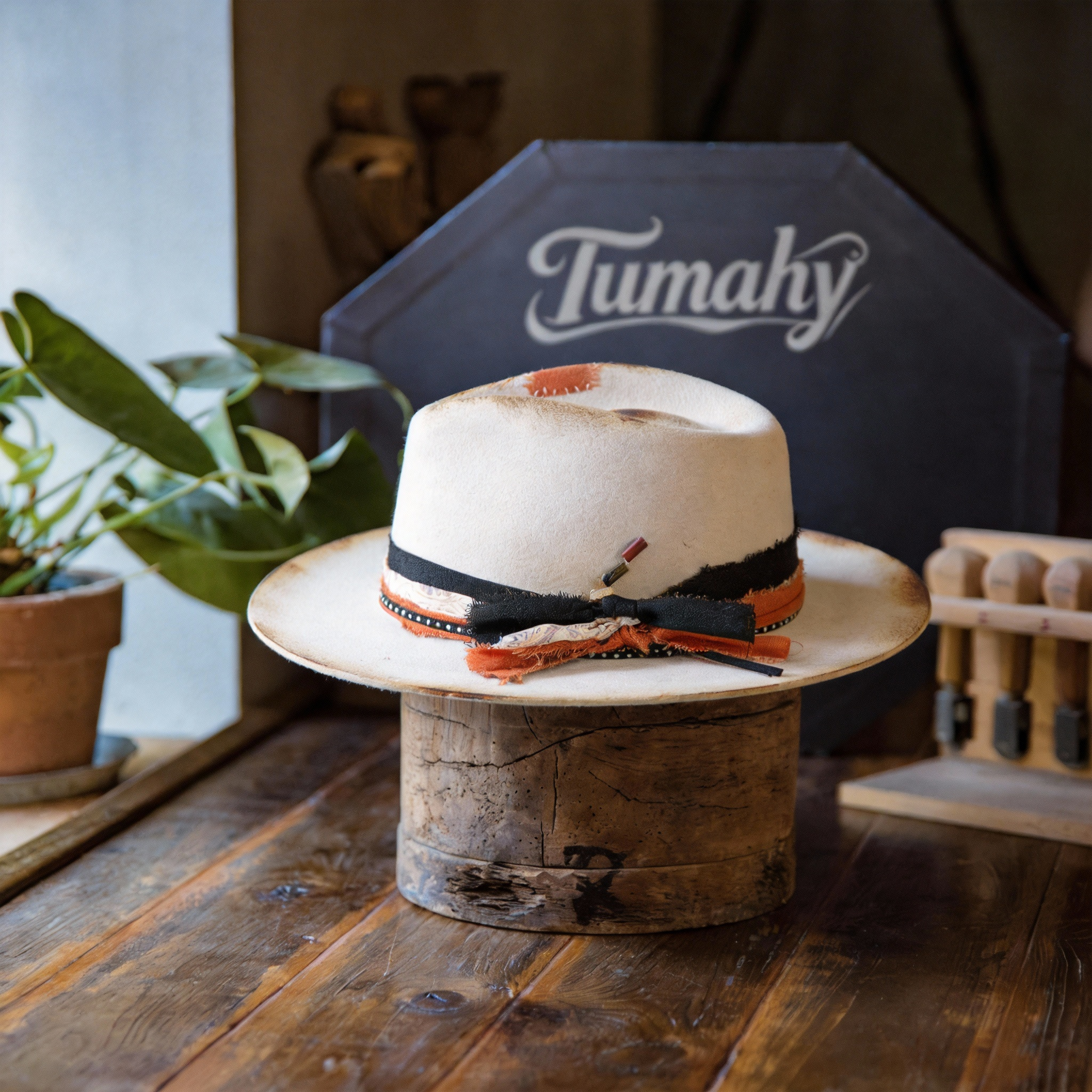 Modern Classic Felt Hand-Burned Fedora Hat