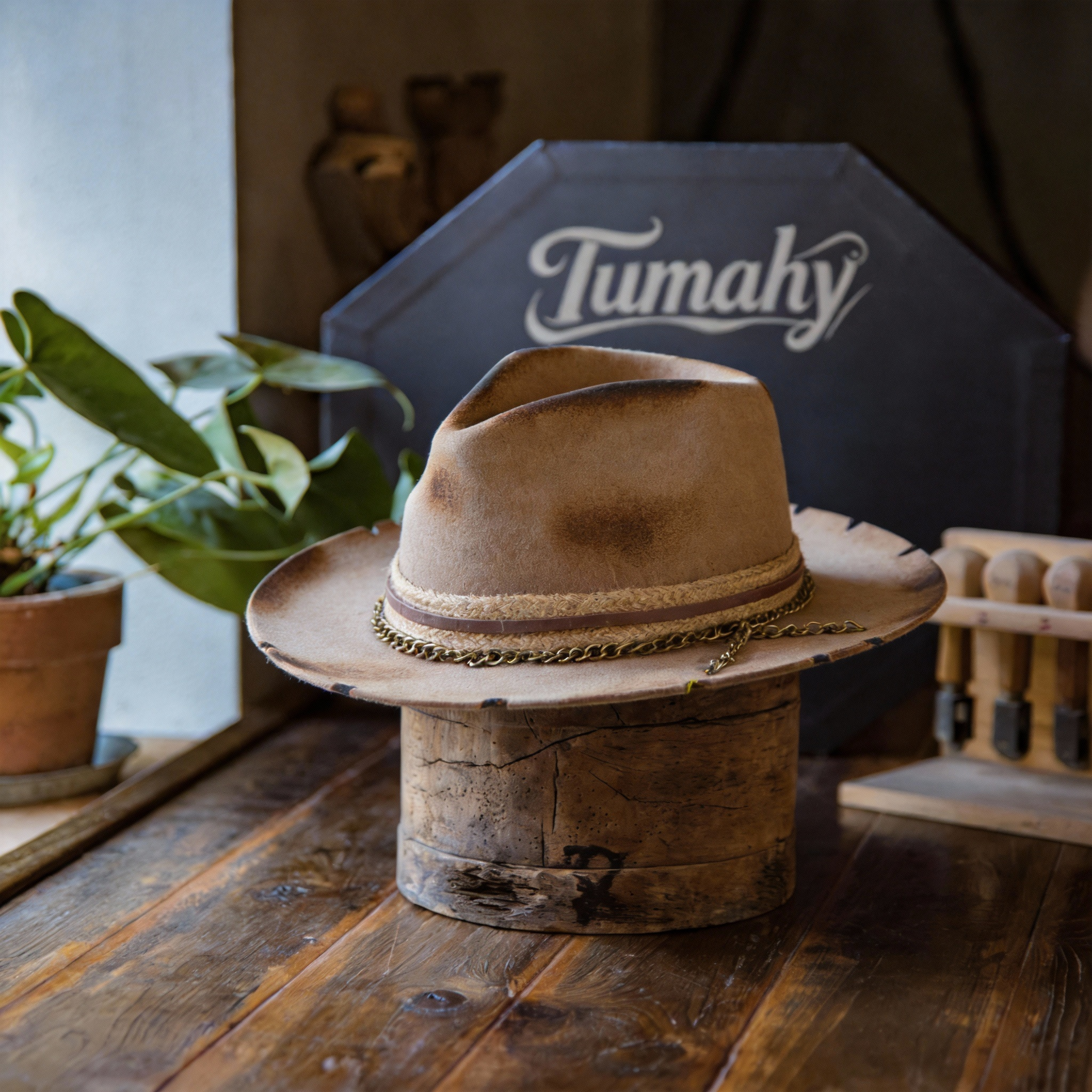 Premium Felt Hand-Burned Fedora Hat