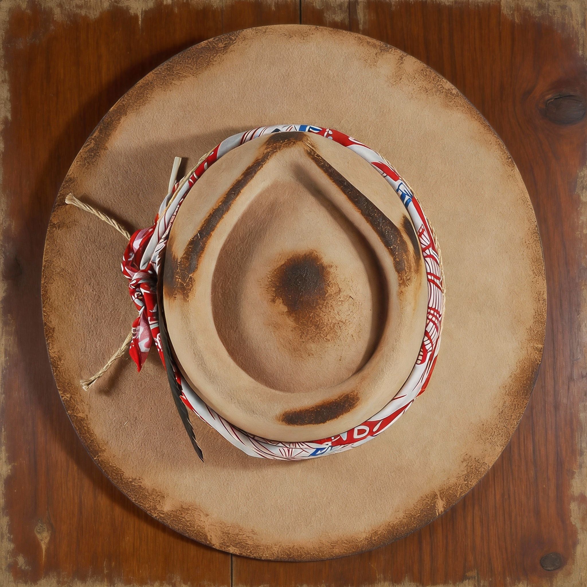 Hand-Burned Felt Fedora Hat