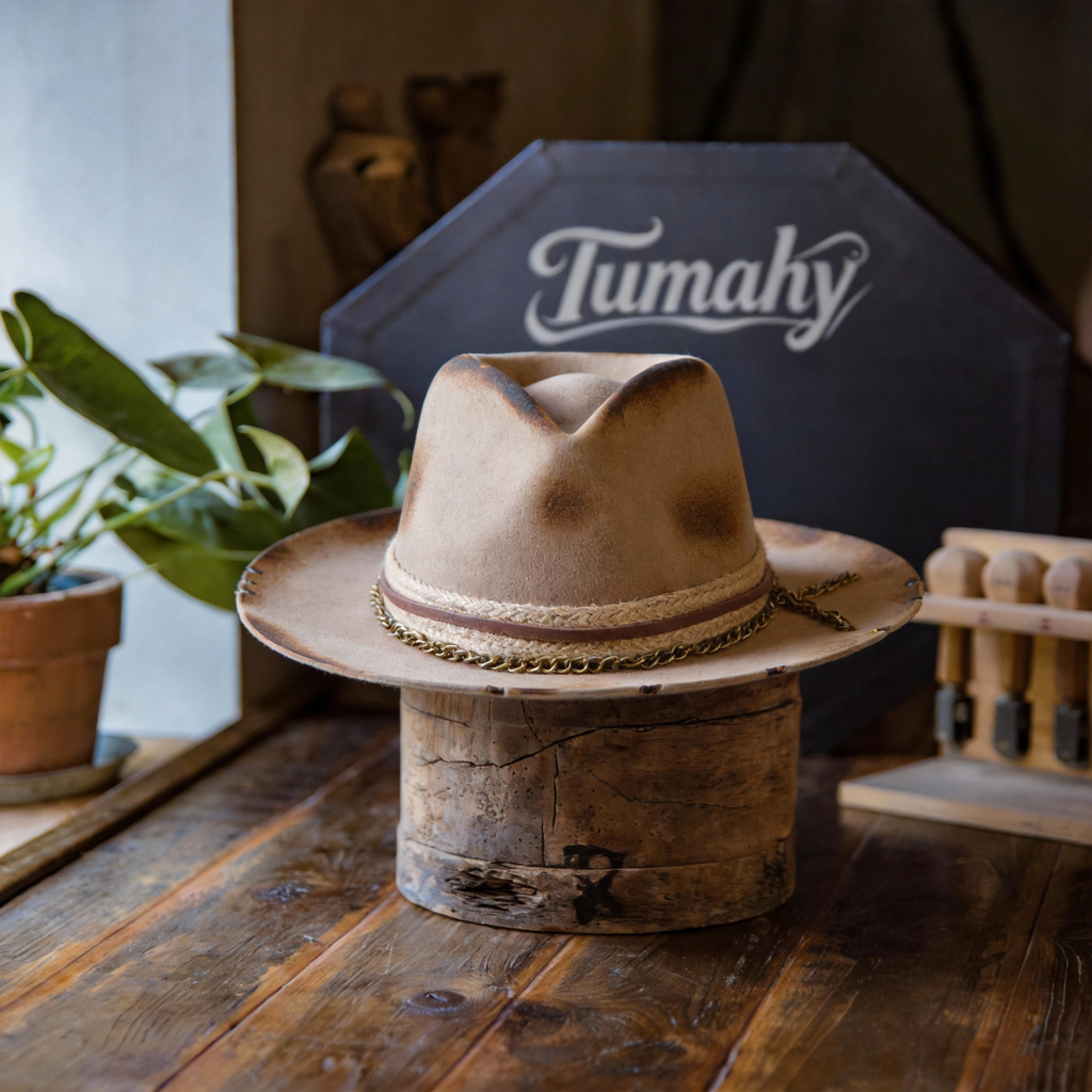 Premium Felt Hand-Burned Fedora Hat